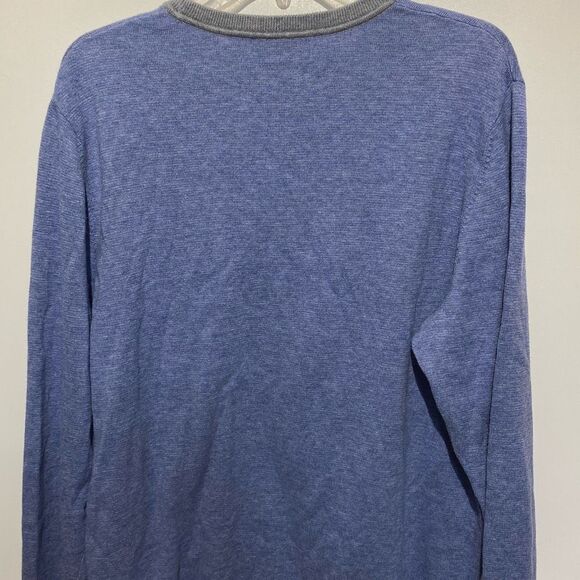 Vineyard Vines Men's Blue Gray Crew Neck Wool Blend Knit Pullover Sweater Large - Picture 6 of 12